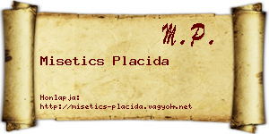 Misetics Placida névjegykártya